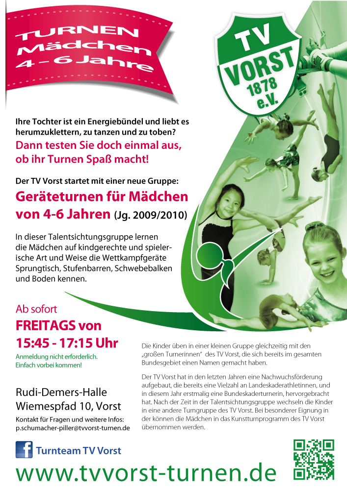 TV Vorst Talentsichtung Mädchen 4 bis 6 Jahre TV Vorst Talentsichtung Mädchen 4 bis 6 Jahre