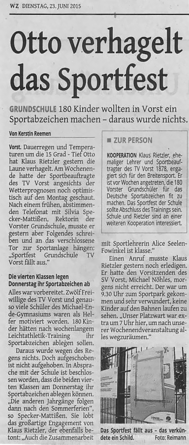 Bericht WZ zur Sportfest-Absage-23-06-15 Bericht WZ zur Sportfest-Absage-23-06-15