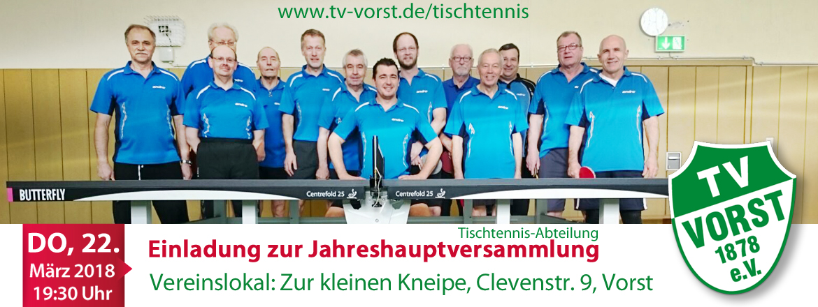 Tischtennis Jahreshauptversammlung 2018