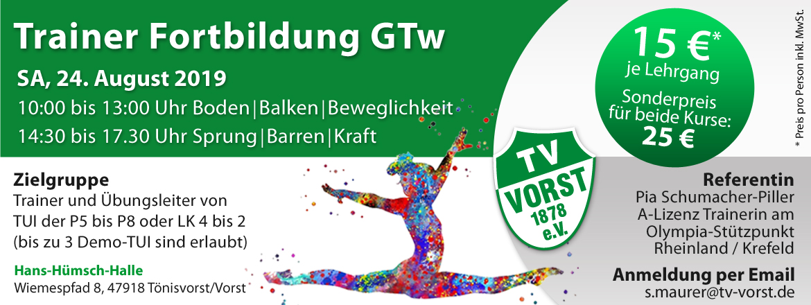 Trainer Fortbildung Turnteam Vorst