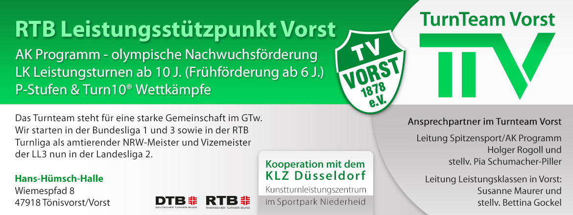 Kunstturnen AK Programm mit Holger Rogoll, Pia Schumacher-Piller, Juidth Borkes und Jule Nauen