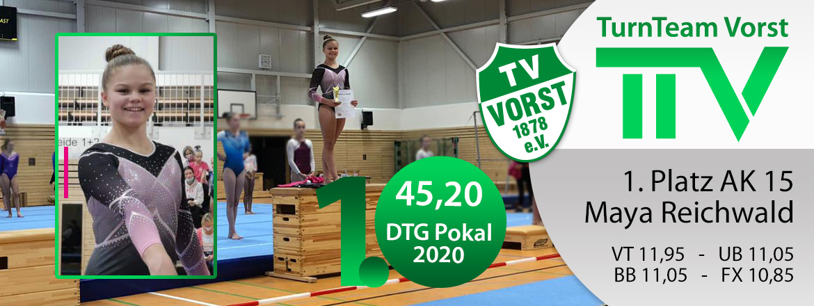 Maya Reichwald Turnteam Vorst TV Vorst TTV DTG Pokal 2020, 1. Platz