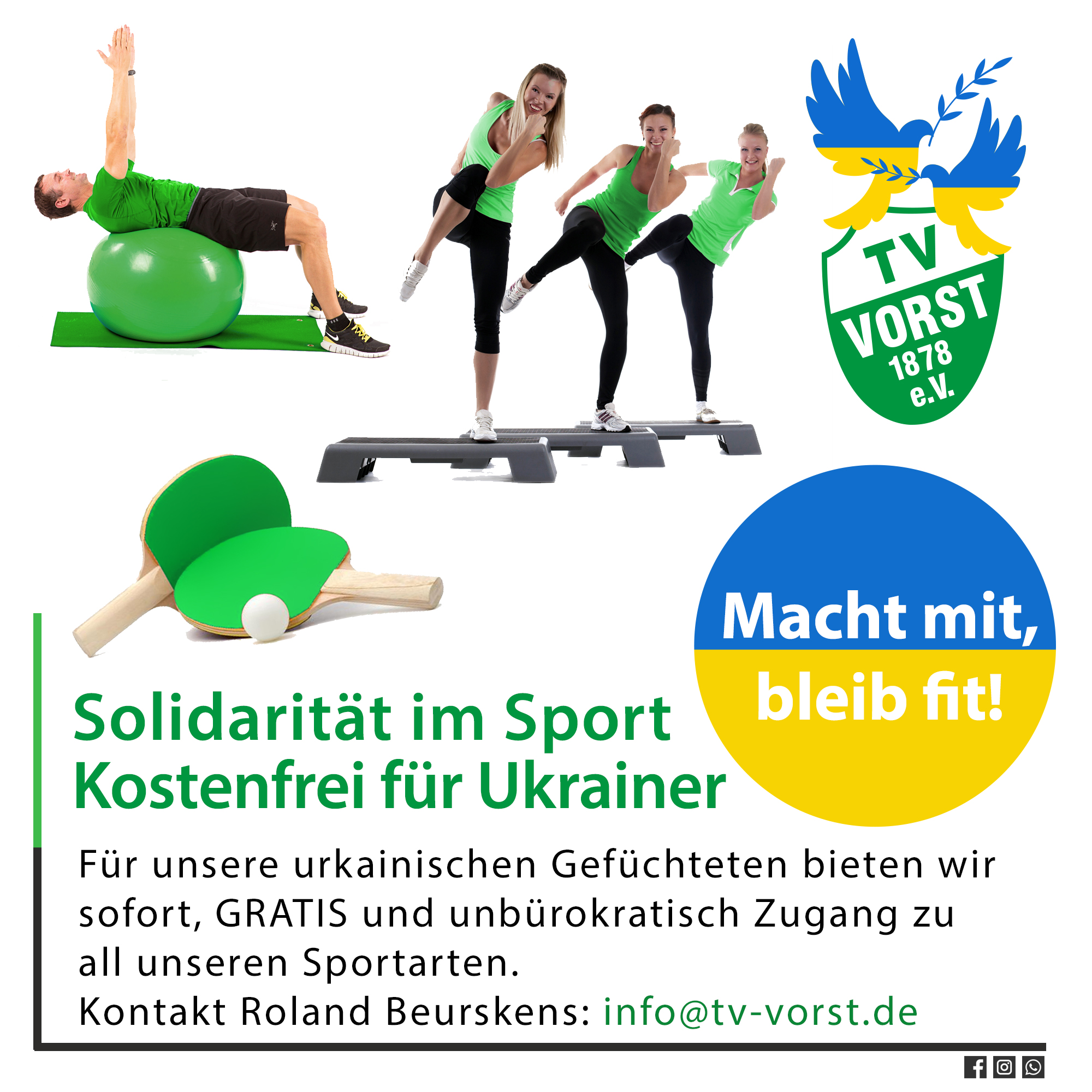 Solidarität beim TV Vorst - GRATIS Sport beim TV Vorst